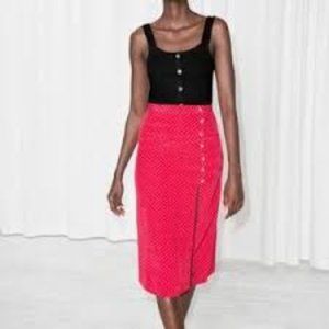 & Other Stories Asymmetrical Button Midi Skirt